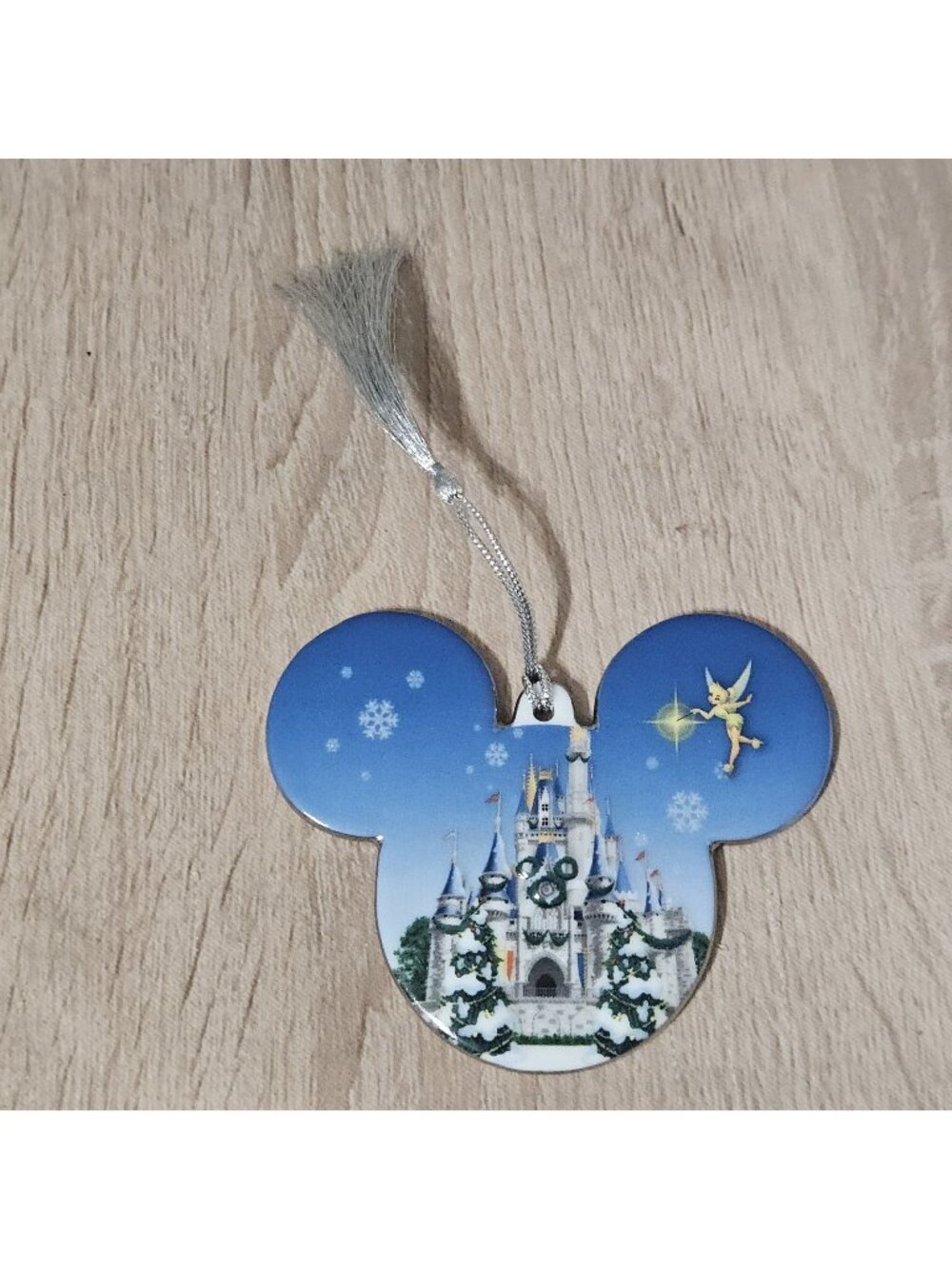 Walt Disney World Mickey Mouse Head Ceramic Christmas Tree Ornament Tinker Bell